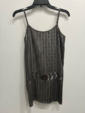 Forever 21 Gunmetal Sequin Mini Slip Dress